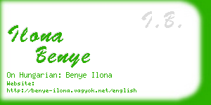 ilona benye business card